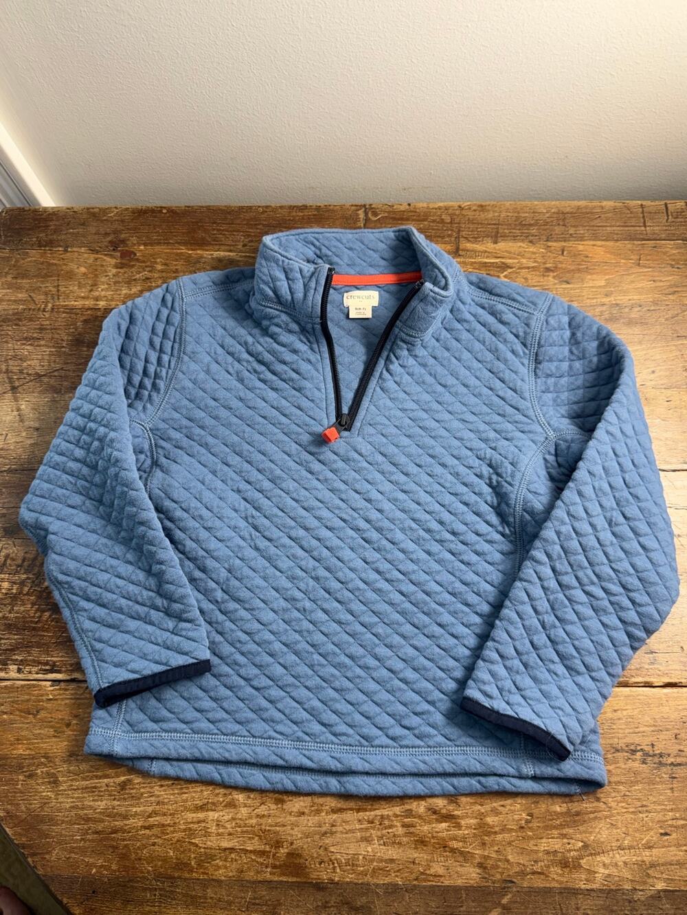 Crewcuts Boys Blue Quilted Quarter Zip size small 6/7